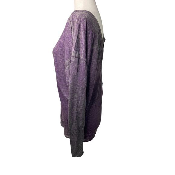 NWT Women's Chaser long sleeve heathered purple top with open back - Small - Picture 2 of 4